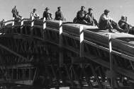Fábrica TEM S.A., Ing. DIESTE Eladio, Montevidoe, Uy, 1960-1962. Toma de Prueba de Carga. Foto original de Estudio Dieste & Montañez