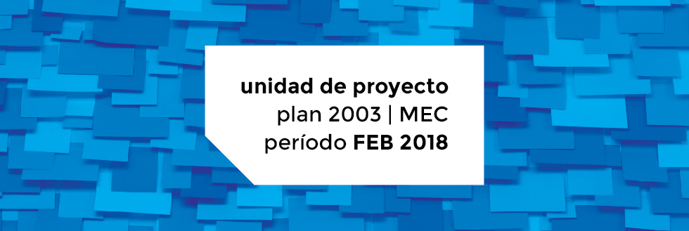Unidad de Proyecto Plan 2003 | período FEBRERO 2018