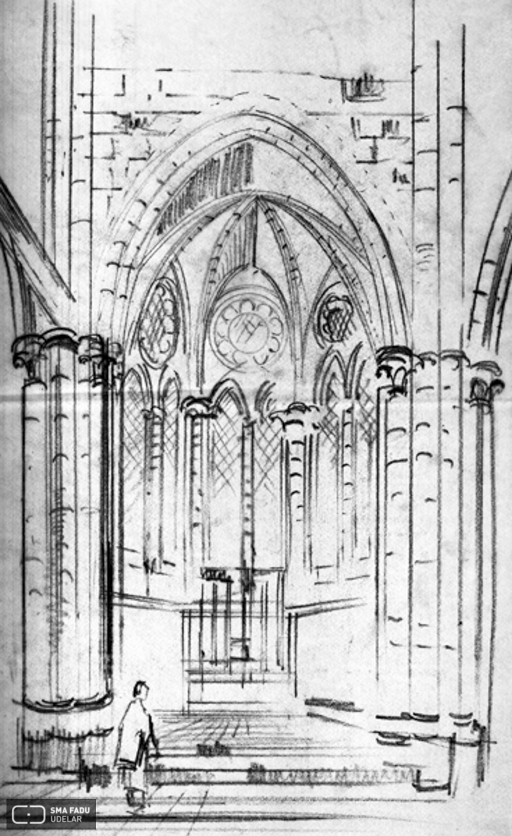 Catedral de Beauvais (Francia). Croquis de Fresnedo Siri, R.