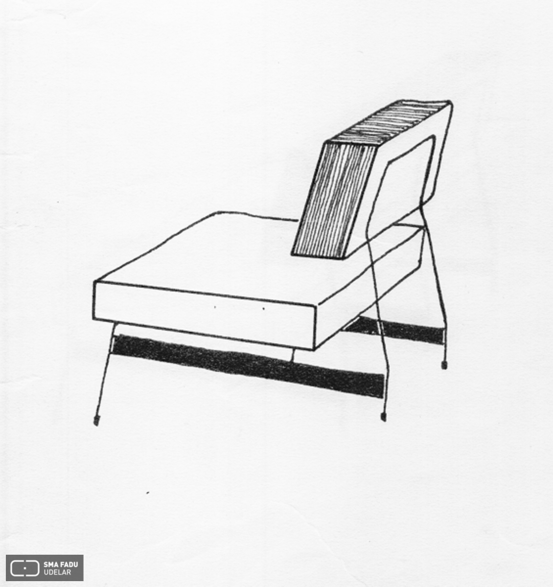 Diseño de sillón para edificio Varig. Croquis de Fresnedo Siri, R.