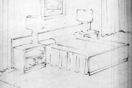 Diseño de mobiliario para vivienda. Croquis de Fresnedo Siri, R.