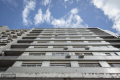 Edificio de viviendas BSE- 18 de Julio, Arq. Arbeleche, Montevideo, Uy. 1955-1959. Foto: Maria Noel Viana 2017.