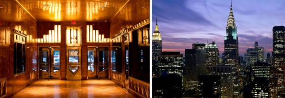 Foto del Lobby e Iluminación nocturna del Chrysler Building