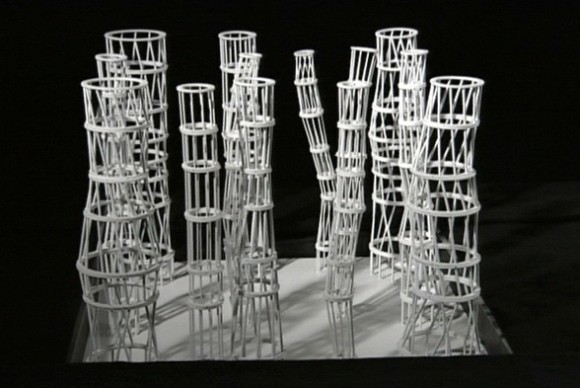 Maqueta de los 13 pilares estructurales