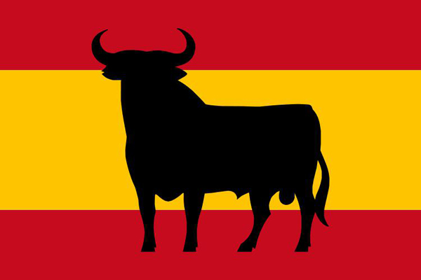 Fig. 02. El Toro de Osborne ocupando el lugar del escudo nacional en la bandera española. Recuperada el 21 de enero de 2015 de http://winewitandwisdomswe.com/