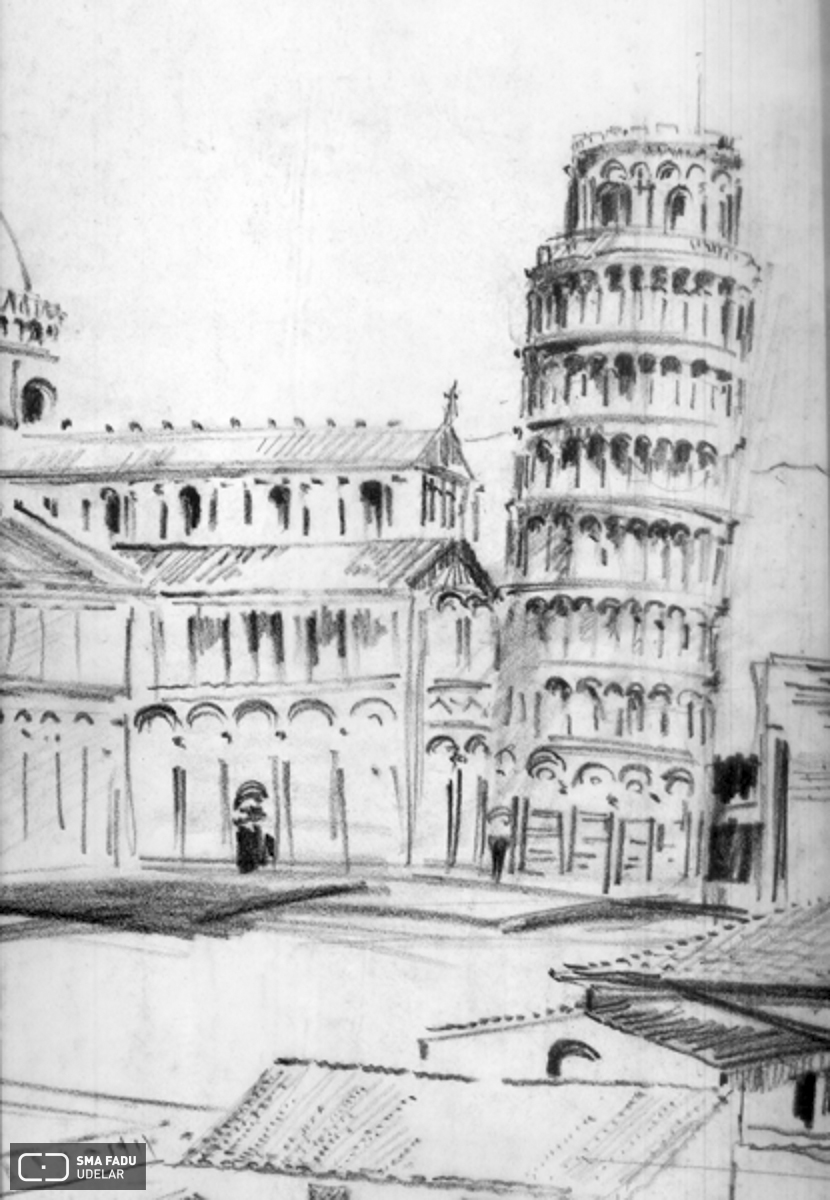 Torre de Pisa (Italia). Croquis de Fresnedo Siri, R.