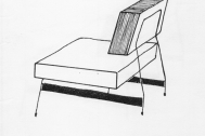 Diseño de sillón para edificio Varig. Croquis de Fresnedo Siri, R.