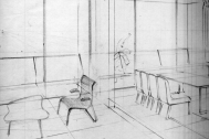 Diseño de mobiliario para vivienda. Croquis de Fresnedo Siri, R.