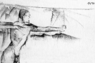 Dibujo de Fresnedo Siri, R. Técnica: Carbonilla sobre calco.