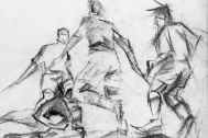 Dibujo de Fresnedo Siri, R. Técnica: Carbonilla sobre calco.