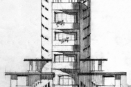 Proyecto del Club Social y Deportivo Yatch Club, arq. Fresnedo Siri, R. Montevideo, Uruguay.