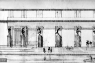 Proyecto del Club Social y Deportivo Yatch Club, arq. Fresnedo Siri, R. Montevideo, Uruguay.