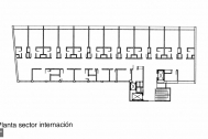 Sanatorio Dr. Ma. Fosalba - CASMU, Arqs. A. ALTAMIRANO, J. M. MIERES MURÓ, F. VILLEGAS BERRO, 1949, Montevideo. Tomado de Revista ELARQA