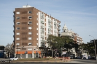 Edificios Niza, París, Madrid, Barcelona, arq. PINTOS RISSO Walter, 1956, Montevideo, Foto Silvia Montero 2015