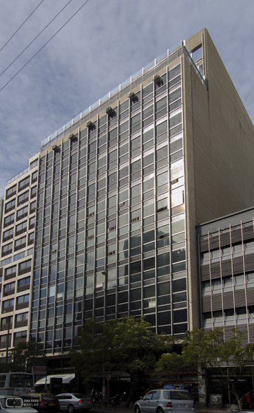 Galería Comercial Edificio del Notariado, arqs. BARAÑANO, BLUMSTEIN, FERSTER, RODRIGUEZ OROZCO, 1962, Montevideo, Foto: Tano Marcovecchio 2007