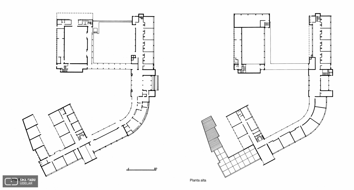 Liceo Dámaso Antonio Larrañaga, Arq. J. SCHEPS, Dir. Gral Arq. Mº Obras Públicas, 1951-1956, Montevideo. Tomado de Revista ELARQA