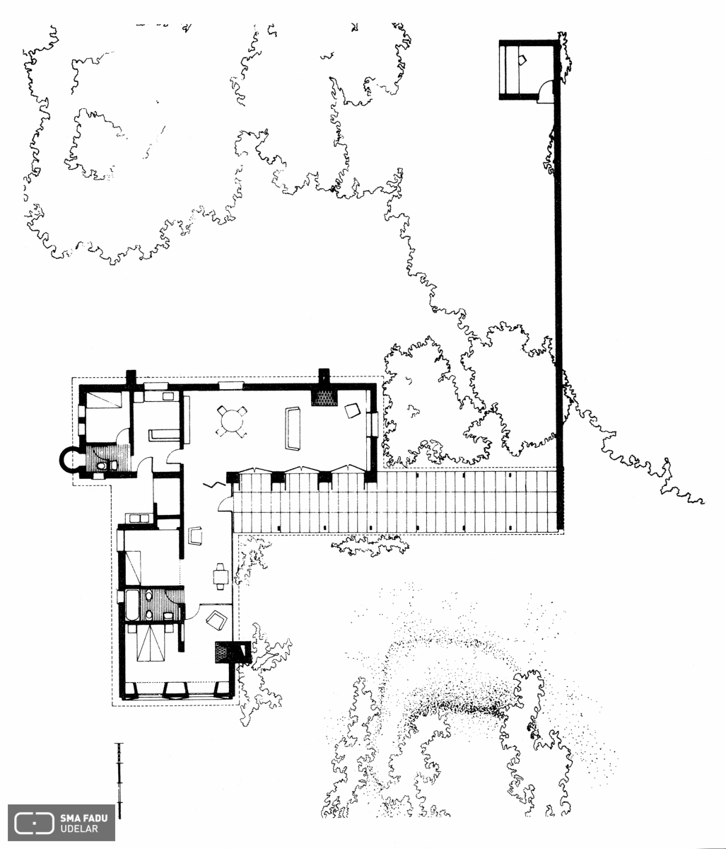 Vivienda La Gallarda, Arq. A. Bonet, Punta del Este, 1945. Imagen tomada de Revista ELARQA