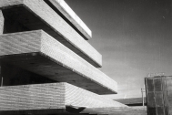 Edificio Asociación de bancarios del Uruguay (AEBU), LORENTE ESCUDERO, R. / LORENTE MOURELLE, R. / LUSSICH, J., Montevideo, Uy. 1964-1971. Archivo SMA, Donación Archivo personal del autor.