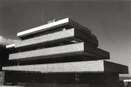 Edificio Asociación de bancarios del Uruguay (AEBU), LORENTE ESCUDERO, R. / LORENTE MOURELLE, R. / LUSSICH, J., Montevideo, Uy. 1964-1971. Archivo SMA, Donación Archivo personal del autor.