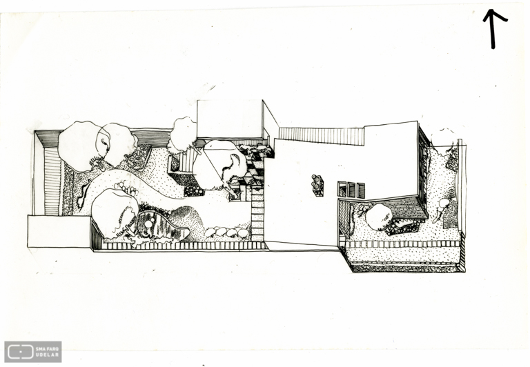 Vivienda Castiglioni, arq. LORENTE ESCUDERO, R. , La Blanqueada, Montevideo, Uy. 1948. Foto: Archivo SMA, Donación Archivo personal del autor.